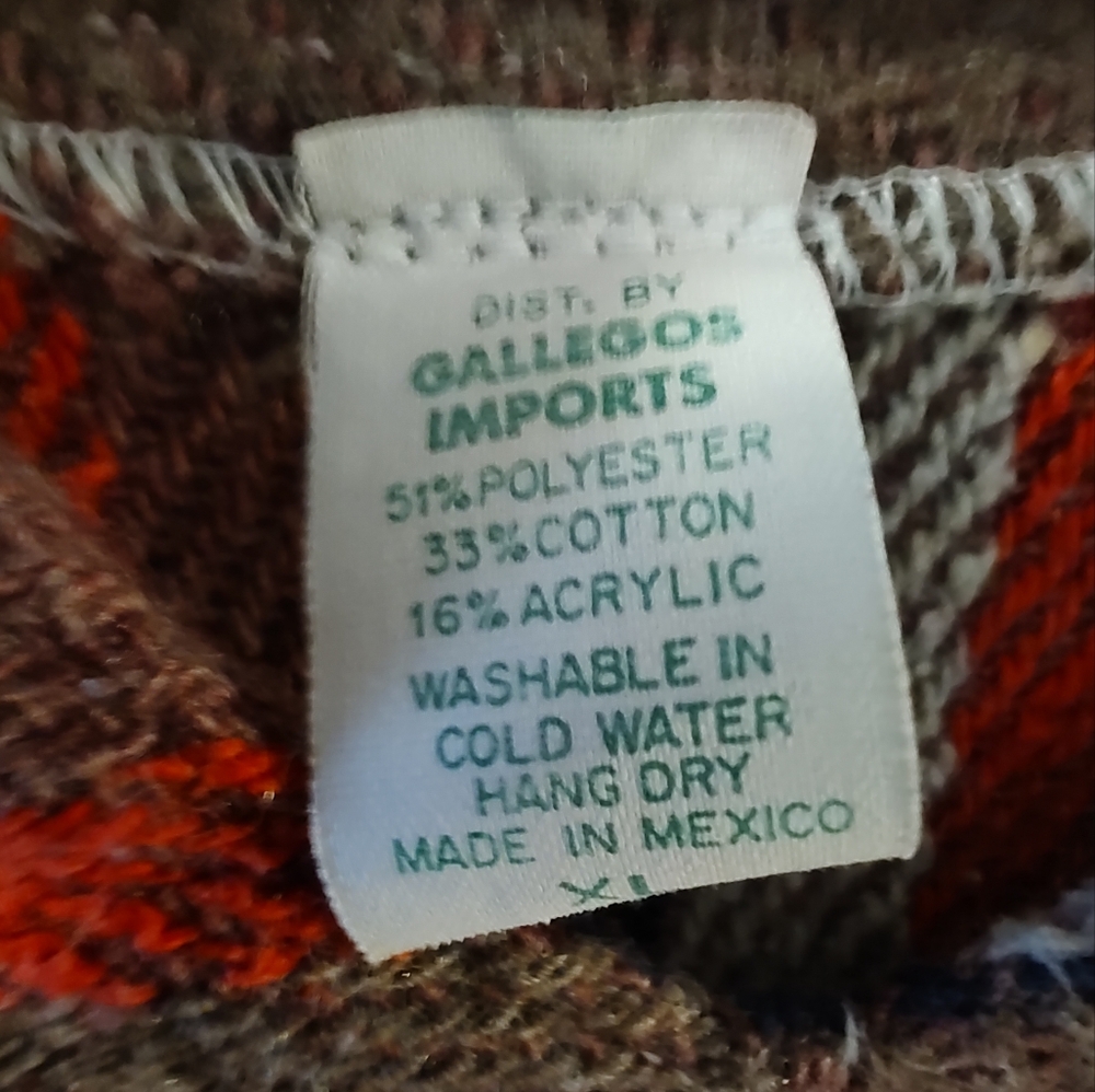 Vintage Gallegos Mexican Poncho XL - Picture 3 of 7